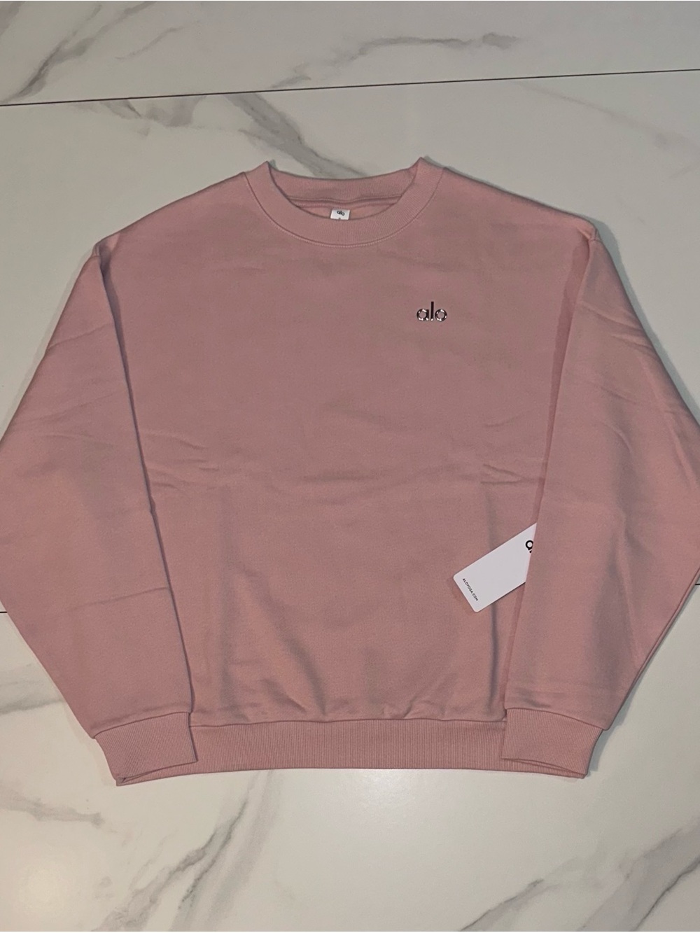 Alo Yoga Accolade Crew Neck Sweatshirt Pink Quartz Size XL